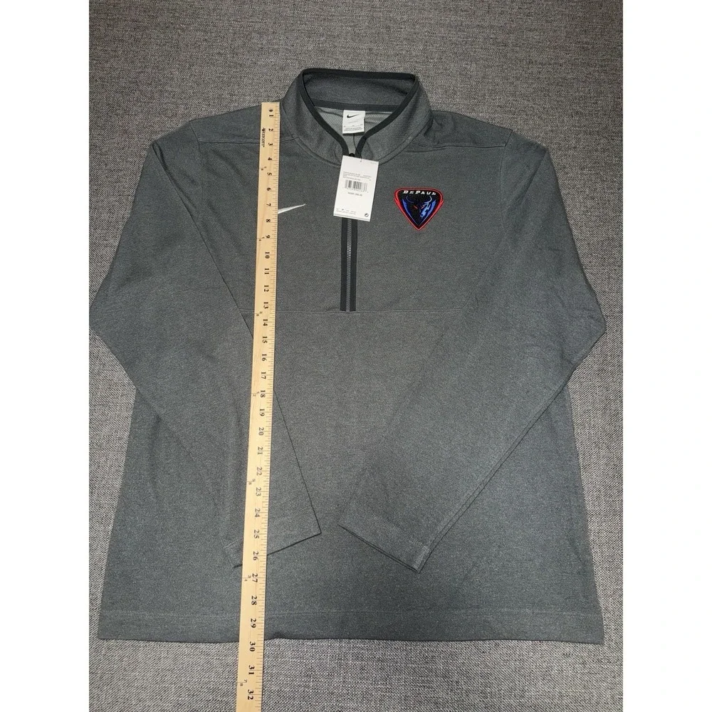 Nike Dri-FIT DePaul Blue Demons Quarter Zip Pullover Gray XL NWT